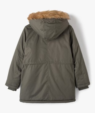 Parka en matière déperlante avec doublure peluche fille vue4 - GEMO 4G FILLE - GEMO