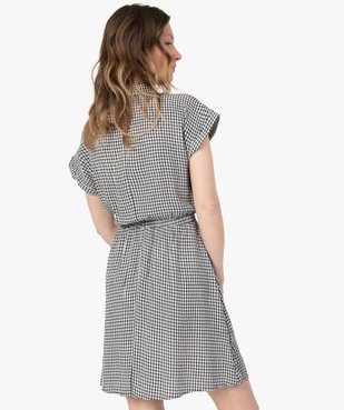 Robe femme imprimée à manches courtes et col chemise vue3 - GEMO(FEMME PAP) - GEMO