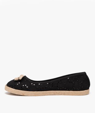 Ballerines femme en toile imprimée et semelle corde vue4 - GEMO (SPORTSWR) - GEMO