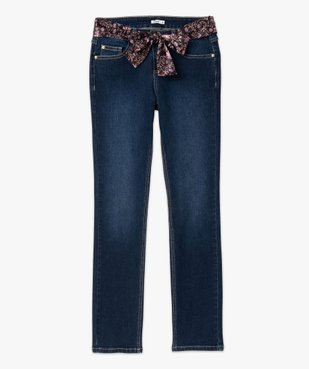 Jean Regular stretch avec ceinture foulard femme vue4 - GEMO 4G FEMME - GEMO