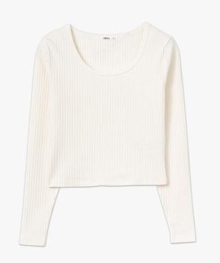 Tee-shirt femme à manches longues en maille côtelée vue4 - GEMO(FEMME PAP) - GEMO