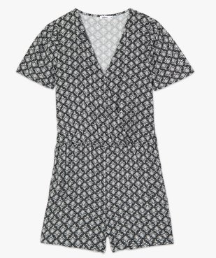 Combishort femme à motifs fleuris et manches courtes vue4 - GEMO(FEMME PAP) - GEMO