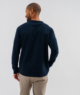 Tee-shirt manches longues et col rond en coton résistant homme vue3 - GEMO (HOMME) - GEMO
