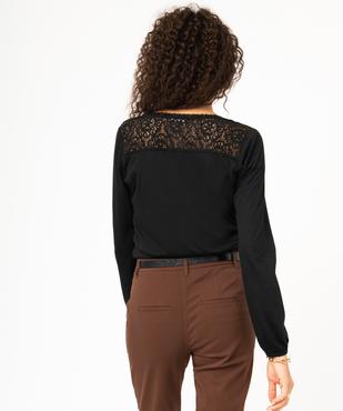 Tee-shirt à manches longues avec détails dentelle femme vue3 - GEMO 4G FEMME - GEMO