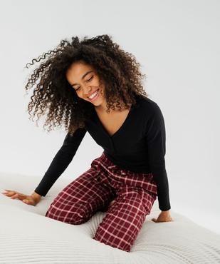 Pantalon de pyjama en flanelle à carreaux et taille élastiquée femme vue5 - GEMO(HOMWR FEM) - GEMO