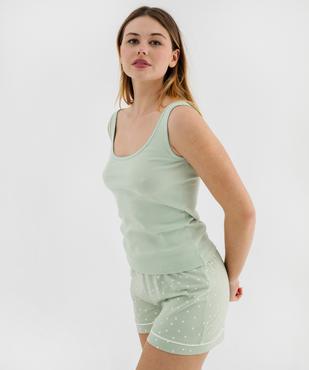 Débardeur lingerie en maille côtelée femme vue1 - GEMO 4G FEMME - GEMO