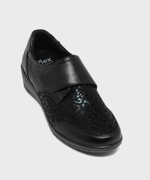Derbies confort à scratch à talon compensé femme vue11 - G'FLEX - GEMO