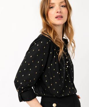 Tee-shirt à manches longues imprimé avec col boutonné femme vue5 - GEMO 4G FEMME - GEMO
