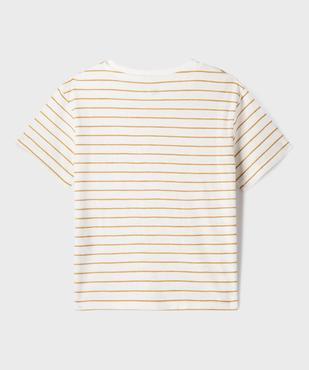 Tee-shirt manches courtes à rayures garçon vue4 - GEMO 4G GARCON - GEMO