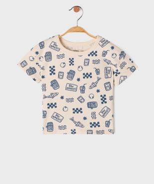 Short en coton imprimé bébé garçon vue1 - GEMO 4G BEBE - GEMO