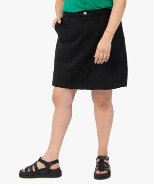 Jupe femme grande taille en toile coupe droite vue1 - GEMO (G TAILLE) - GEMO