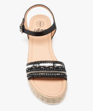 Sandales femme compensées à bride ornée de strass vue5 - GEMO(URBAIN) - GEMO
