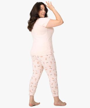 Pyjama femme grande taille avec message humoristique vue3 - GEMO(HOMWR FEM) - GEMO