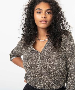 Tee-shirt femme avec manches ¾ avec smocks sur les épaules vue2 - GEMO 4G FEMME - GEMO
