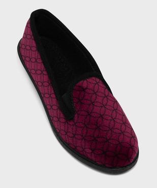 Chaussons confort en velours à motifs géométriques femme vue5 - G'FLEX - GEMO