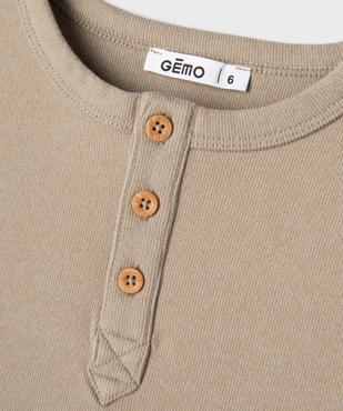 Tee-shirt manches longues chaud col tunisien garçon vue3 - GEMO (ENFANT) - GEMO