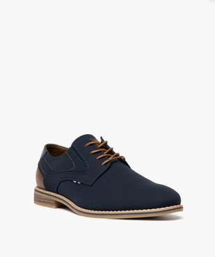 Derbies en toile texturée et détails contrastants homme  vue3 - MARIO BALDANO - GEMO