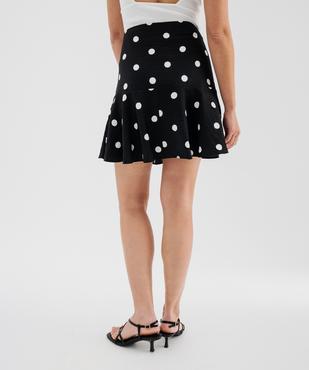 Jupe en viscose froissée à pois et volant femme vue3 - GEMO(FEMME PAP) - GEMO