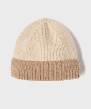 Bonnet bicolore avec doublure polaire bébé vue1 - GEMO 4G BEBE - GEMO