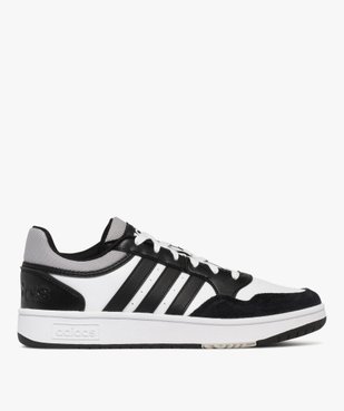 Baskets homme à bandes latérales contrastantes et bout suédé Hoops lo - Adidas vue1 - ADIDAS - GEMO
