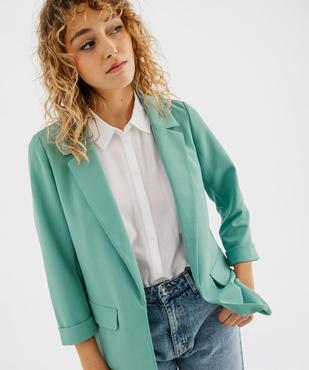Veste blazer à manches 3/4 sans bouton femme vue1 - GEMO(FEMME PAP) - GEMO