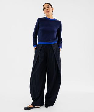 Pull fin col rond femme vue4 - GEMO(FEMME PAP) - GEMO