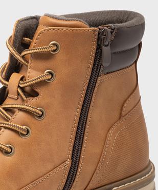 Boots multi-matières avec lacets et zip intérieur homme - Urban Steps vue6 - URBAN STEPS - GEMO
