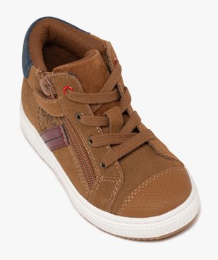Baskets garçon mid-cut dessus en cuir suédé à zip et lacets vue6 - BUGGY GEMO FOR GOOD - GEMO