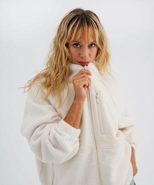 Sweat zippé en sherpa polaire femme vue2 - GEMO(FEMME PAP) - GEMO