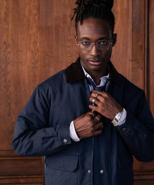 Parka en matière déperlante avec col en velours homme vue2 - GEMO (HOMME) - GEMO
