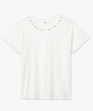 Tee-shirt à manches courtes et strass femme grande taille  vue5 - GEMO (G TAILLE) - GEMO