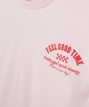 Tee-shirt manches courtes imprimé devant et dos fille vue4 - GEMO 4G FILLE - GEMO