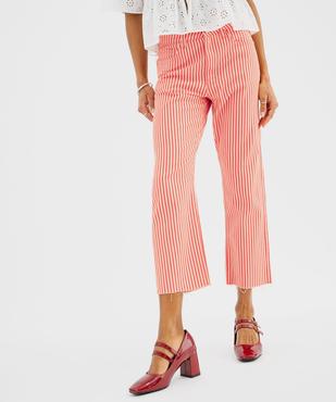 Jean taille haute cropped straight fit rayé femme vue1 - GEMO 4G FEMME - GEMO