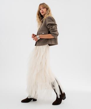 Jupe longue en tulle avec ceinture élastique femme  vue1 - GEMO(FEMME PAP) - GEMO