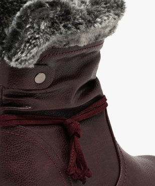 Boots femme fourrées confort à talon compensé et col duveteux vue6 - G'FLEX - GEMO