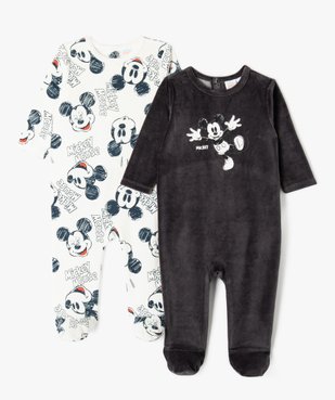 Pyjama velours avec motifs Mickey Mouse bébé garçon (lot de 2) - Disney Baby vue1 - DISNEY BABY - GEMO