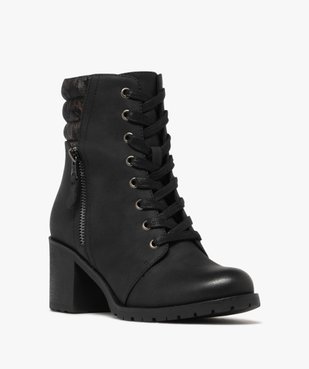 Boots femme à talon avec col matelassé et pailleté à motifs vue2 - GEMO(URBAIN) - GEMO