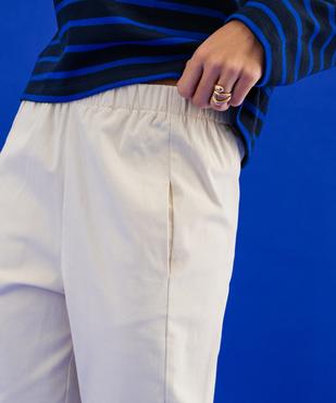 Pantalon barrel en coton stretch à taille élastiquée femme vue3 - GEMO(FEMME PAP) - GEMO