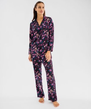 Pyjama 2 pièces en satin femme vue2 - GEMO 4G FEMME - GEMO