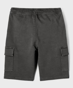 Bermuda cargo en coton stretch à coloris unique garçon vue4 - GEMO (JUNIOR) - GEMO