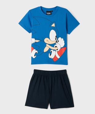 Pyjashort garçon 2 pièces contrastantes gaçron - Sonic vue1 - SONIC - GEMO