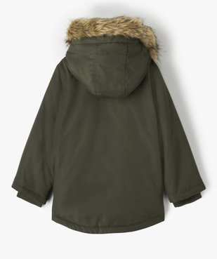 Parka déperlante avec doublure chaude et capuche garçon vue5 - GEMO 4G GARCON - GEMO