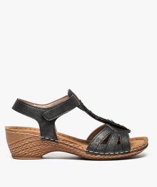 Sandales femme confort dessus pailleté à bride scratch vue1 - GEMO (CONFORT) - GEMO