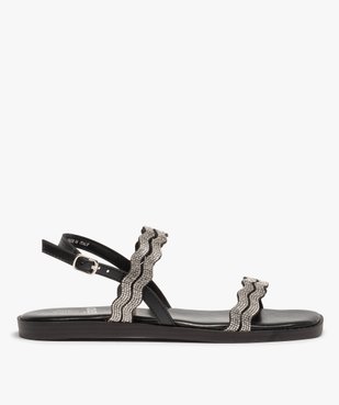 Sandales femme à talon plat et brides strass vue1 - GEMO (CASUAL) - GEMO
