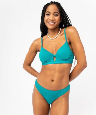 Haut de maillot de bain corbeille en maille gaufrée femme vue3 - GEMO 4G FEMME - GEMO