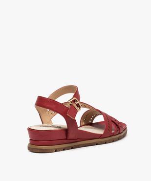 Sandales femme à petit talon compensé et brides ajourées vue4 - GEMO (CASUAL) - GEMO