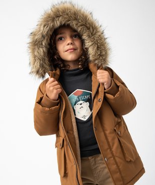 Parka déperlante avec doublure chaude et capuche garçon vue1 - GEMO 4G GARCON - GEMO