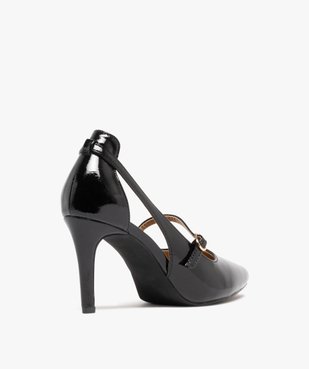 Escarpins femme à talon aiguille vernis avec fine bride à boucle vue6 - GEMO(URBAIN) - GEMO