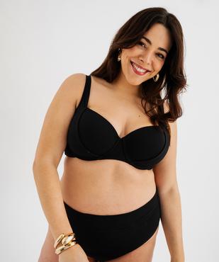 Haut de maillot de bain à armatures en maille texturée femme grande taille vue3 - GEMO (PLAGE) - GEMO