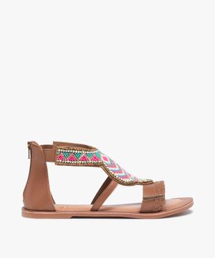 Sandales fille à tige montante brodées de perles vue1 - GEMO (ENFANT) - GEMO